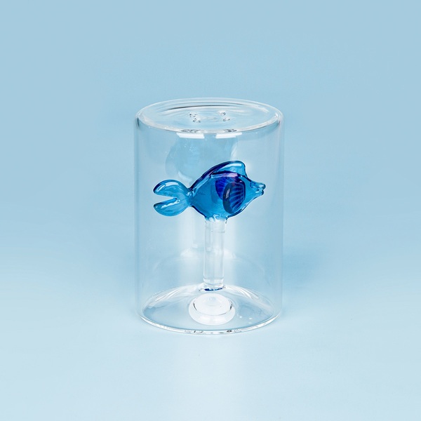 Balvi Salero Fish Color azul Con figura en forma de pez Borosilicato