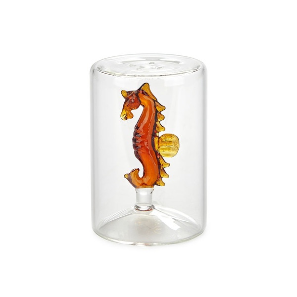 Balvi Salero Seahorse Color ámbar Con figura en forma de caballito de mar Borosilicato