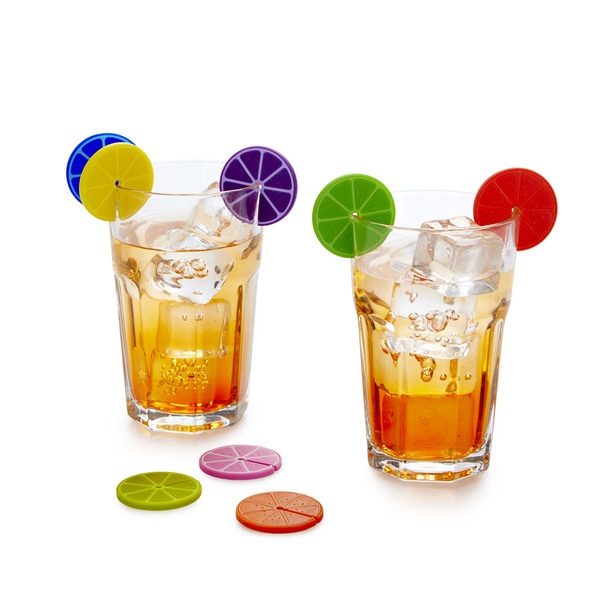 alvi Marca copas Fruit Party Set de 8 unidades Marcacopas o marcavasos Ideal para reuniones, fiestas