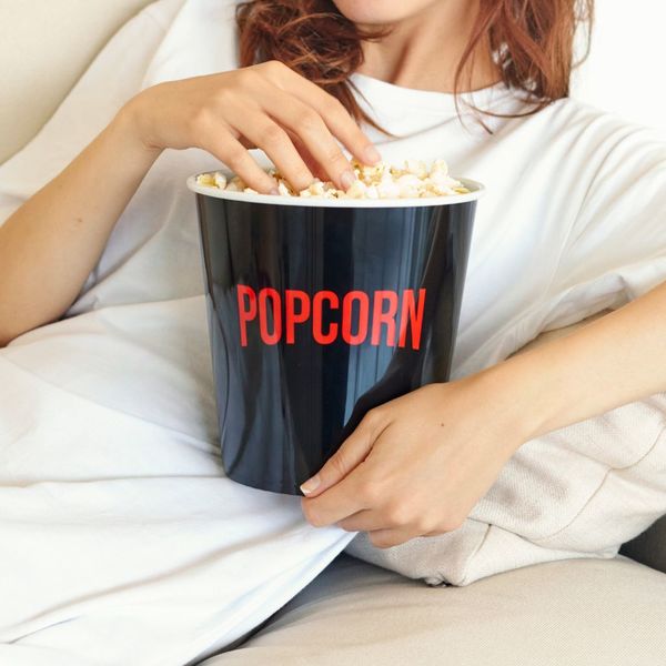 alvi Popcorn-Schale Streaming Farbe Schwarz Der unverzichtbare Begleiter für Filmnachmittage Polypro