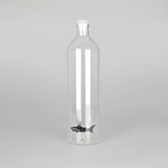 alvi Bottle Atlantis Shark Gray colour Glass bottle with a shark -shaped figure inside 30x8,5x8,5 cm