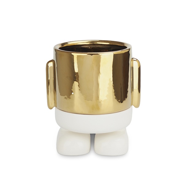 alvi Maceta MrStandy Gold Edition Color Dorado Esta elegante maceta no pasa desapercibida en tu esta