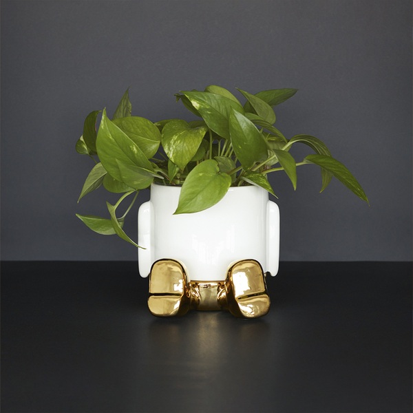 alvi Maceta MrSitty Gold Edition Color Dorado Una maceta para plantas y flores divertida Cerámica 20
