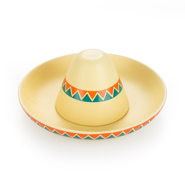 alvi Piatto per nachos The Mexican Colore giallo Sombrero messicano - Piatto a forma di sombrero mes