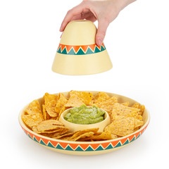 alvi Piatto per nachos The Mexican Colore giallo Sombrero messicano - Piatto a forma di sombrero mes