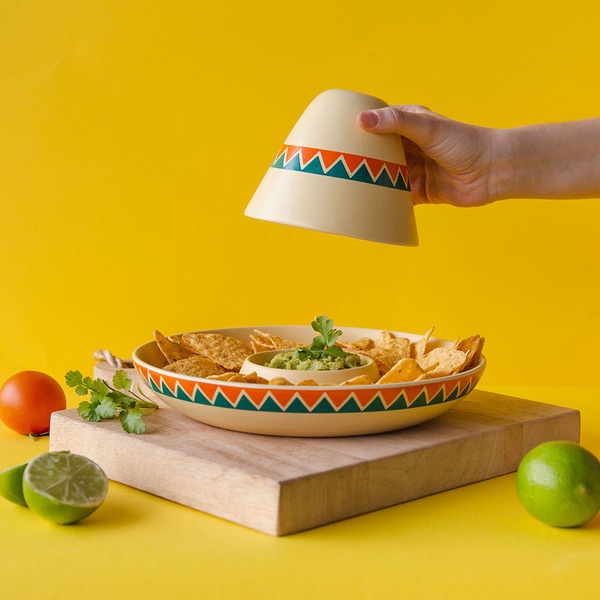 alvi Piatto per nachos The Mexican Colore giallo Sombrero messicano - Piatto a forma di sombrero mes