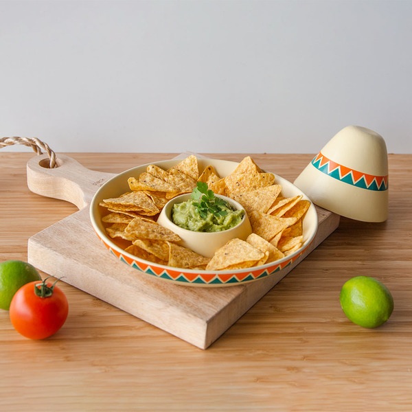 alvi Piatto per nachos The Mexican Colore giallo Sombrero messicano - Piatto a forma di sombrero mes