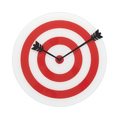 Balvi Orologio da parete Target Colore rosso e bianco Un orologio da parete diverso Vetro 30 cm