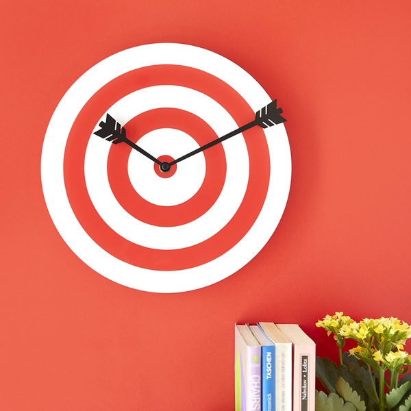 Balvi Wall clock Target Red And White colour A different wall clock Glass 30 cm