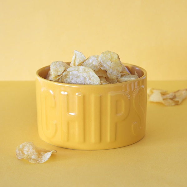 Balvi Snack tray Chips Yellow colour An original and stylish bowl 1L Ceramic 8,5x15x15 cm