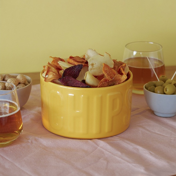 Balvi Snack tray Chips Yellow colour An original and stylish bowl 1L Ceramic 8,5x15x15 cm