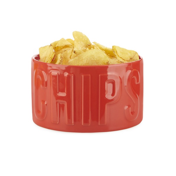 Balvi Cuenco aperitivo Chips Color rojo Un cuenco original y con estilo 1L Cerámica 8,5x15x15 cm