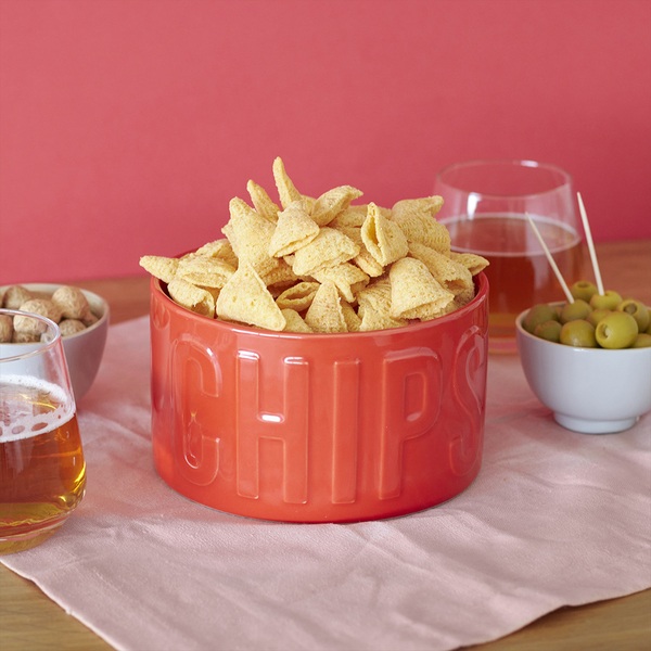 Balvi Cuenco aperitivo Chips Color rojo Un cuenco original y con estilo 1L Cerámica 8,5x15x15 cm