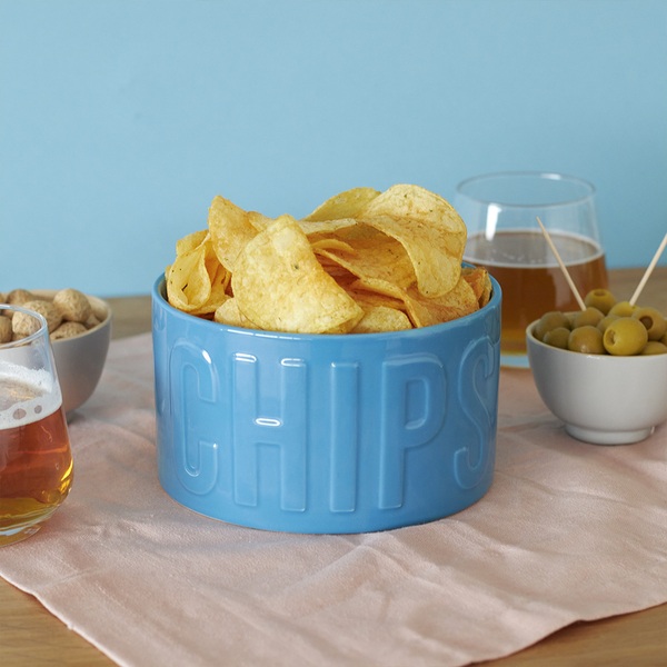 Balvi Cuenco aperitivo Chips Color azul Un cuenco original y con estilo 1L Cerámica 8,5x15x15 cm