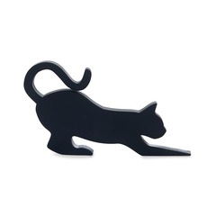 Balvi cale-porte Féline Couleur noir Petit chat qui retient votre porte Plastique 7,5x14x2,5 cm