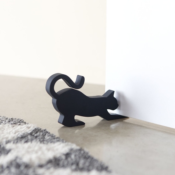 Balvi Türhalter Feline Farbe Schwarz Die kleine Raubkatze, die jede Tür stoppt 7,5 x 14 x 2,5 cm
