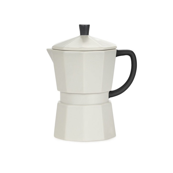 Balvi Mug Moka Color gris Taza en forma de cafetera italiana con tapa Cerámica 14,6x11,7x8,8 cm