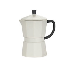 Balvi Mug Moka Color gris Taza en forma de cafetera italiana con tapa Cerámica 14,6x11,7x8,8 cm