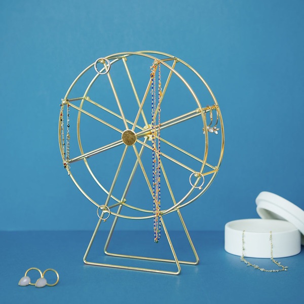 alvi Soporte joyas Golden Wheel Color Dorado Un soporte diferente para almacenar tus joyas, con un d