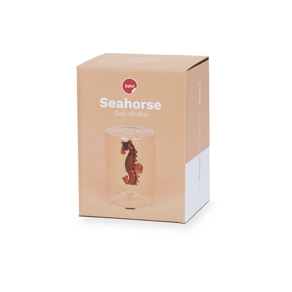 Balvi Salero Seahorse Color ámbar Con figura en forma de caballito de mar Borosilicato