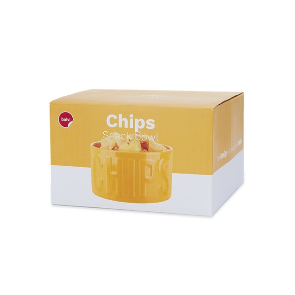 Balvi Snack tray Chips Yellow colour An original and stylish bowl 1L Ceramic 8,5x15x15 cm