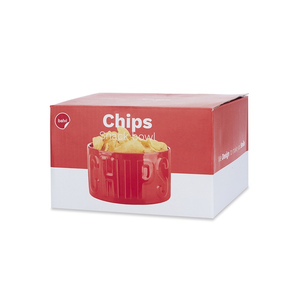 Balvi Cuenco aperitivo Chips Color rojo Un cuenco original y con estilo 1L Cerámica 8,5x15x15 cm