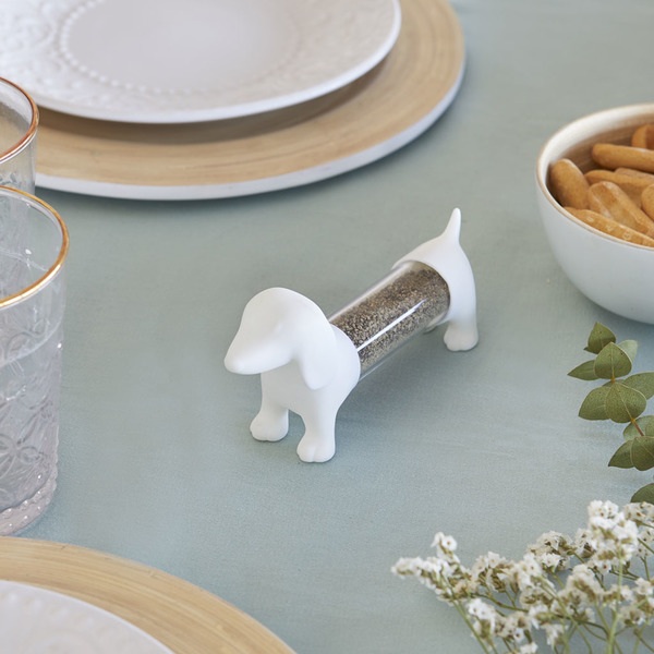 Balvi Porta stuzzicadenti Teckel Colore bianco a forma di cane Acrilico/plastica PVCPRATICISSIMO
