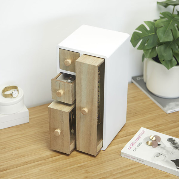 Balvi Caja joyero Attic Color Blanco Caja Joyero de diseño exclusivo y elegante Madera