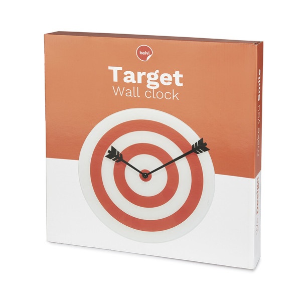 Balvi Wall clock Target Red And White colour A different wall clock Glass 30 cm