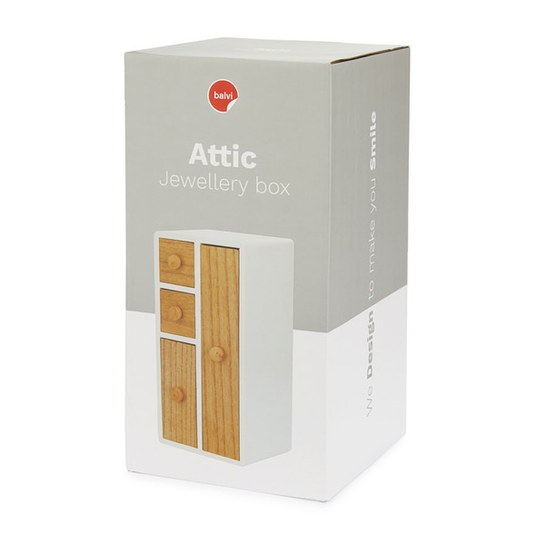 Balvi Caja joyero Attic Color Blanco Caja Joyero de diseño exclusivo y elegante Madera