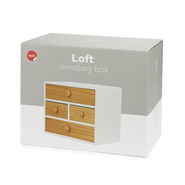 Balvi Jewellery box Loft White colour Beautiful and spacious Jewellery Box Wood