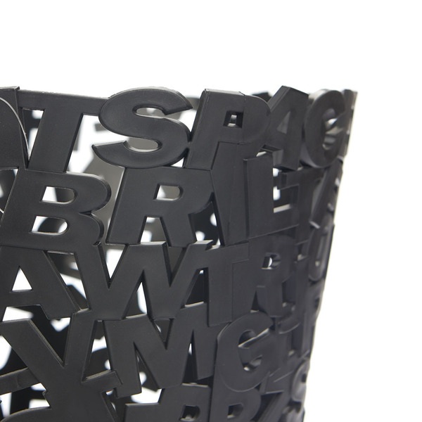 Balvi Papierkorb Letters Farbe schwarz Kunststoff 30 cmDEKORATIV
