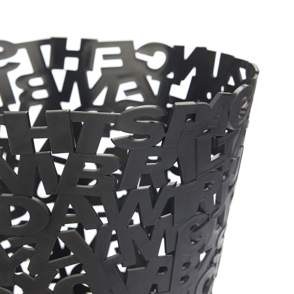 Balvi Papierkorb Letters Farbe schwarz Kunststoff 30 cmDEKORATIV
