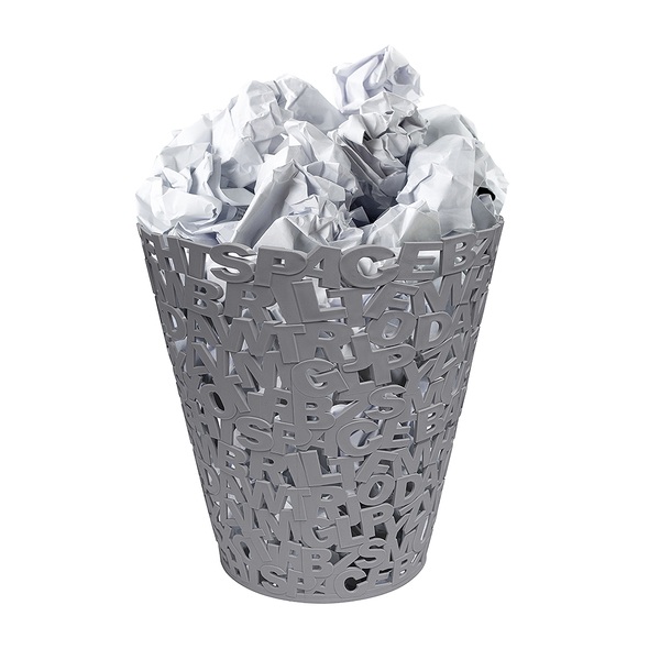 Balvi Papelera Letters Color gris Plástico 30cmDECORATIVO