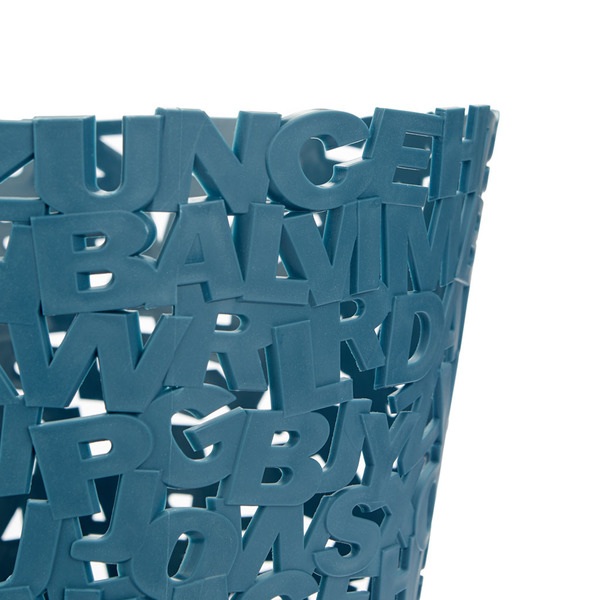 alvi Papierkorb Letters Farbe Blau Origineller Papierkorb aus zusammengefügten Buchstaben Ideal für