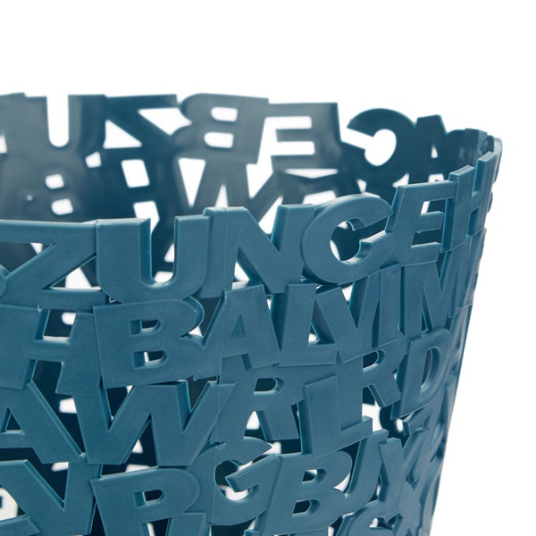 alvi Papierkorb Letters Farbe Blau Origineller Papierkorb aus zusammengefügten Buchstaben Ideal für
