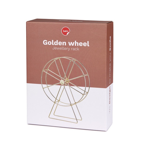 alvi Soporte joyas Golden Wheel Color Dorado Un soporte diferente para almacenar tus joyas, con un d