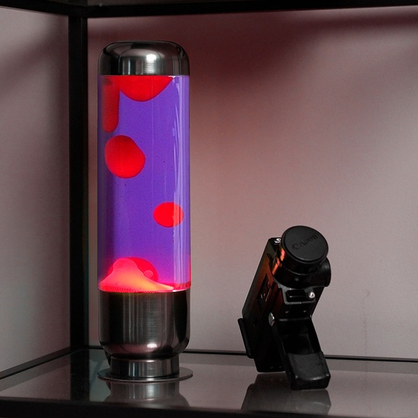 alvi Lámpara lava Capsule Color Púrpura/Rojo Diseño moderno y sofisticado para decorar Aluminio/vidr