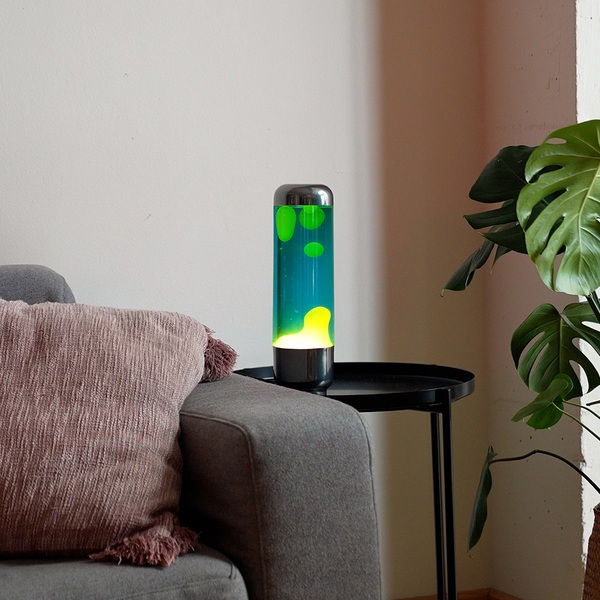 alvi Lampe Lava Capsule Couleur bleu/lima Design moderne et sophistiqué Pour décorer votre intérieur
