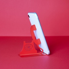Balvi Support smartphone Riiing Couleur Rouge Pour le bureau, la chambre ou le salon Métal