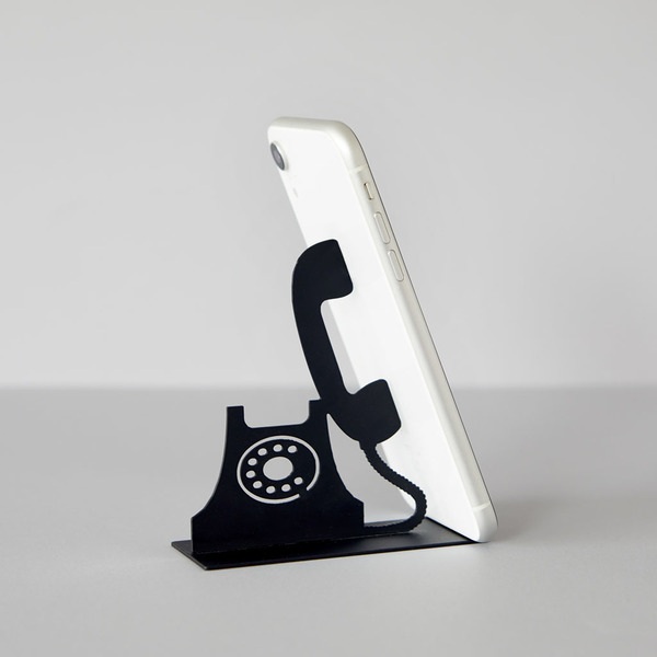 alvi Smartphone-Halter Riing Farbe Schwarz Geeignet für das Büro, den Schreibtisch, das Schlafzimmer