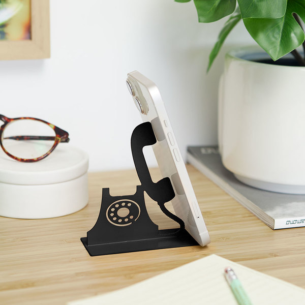 alvi Smartphone-Halter Riing Farbe Schwarz Geeignet für das Büro, den Schreibtisch, das Schlafzimmer