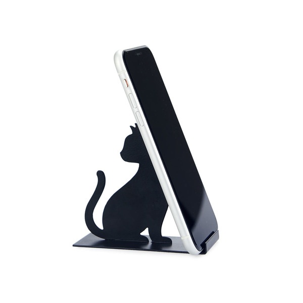 alvi Smartphone-Halter Feline Farbe Schwarz Geeignet für das Büro, den Schreibtisch, das Schlafzimme