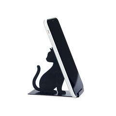 alvi Soporte smartphone Feline Color Negro Apto para la oficina, el escritorio, dormitorio, o salón