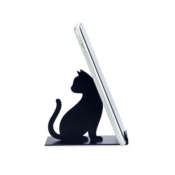 alvi Smartphone-Halter Feline Farbe Schwarz Geeignet für das Büro, den Schreibtisch, das Schlafzimme
