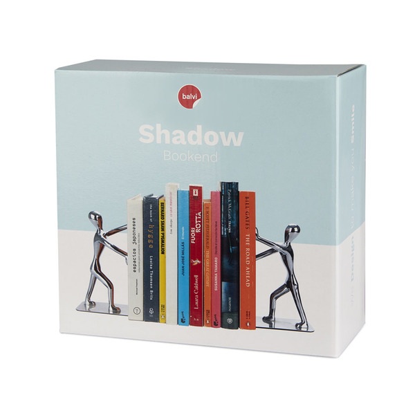 Balvi Buchstütze Shadow Verchromt Bestehend aus 2 Bücherstützen ZinkBÜCHER SICHER AUFBEWAHREN