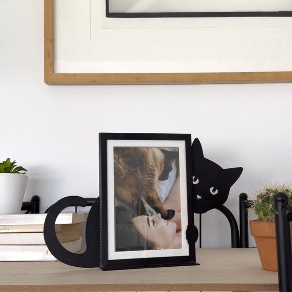 alvi Marco Hidden Cat Color Negro Diseño en forma de gato, para los amantes de los animales Metal 10