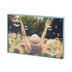 alvi - Candy Balvi Frame Candy Magnetic transparent frameless picture frame with turquoise sides Acr