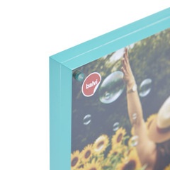 alvi - Candy Balvi Frame Candy Magnetic transparent frameless picture frame with turquoise sides Acr