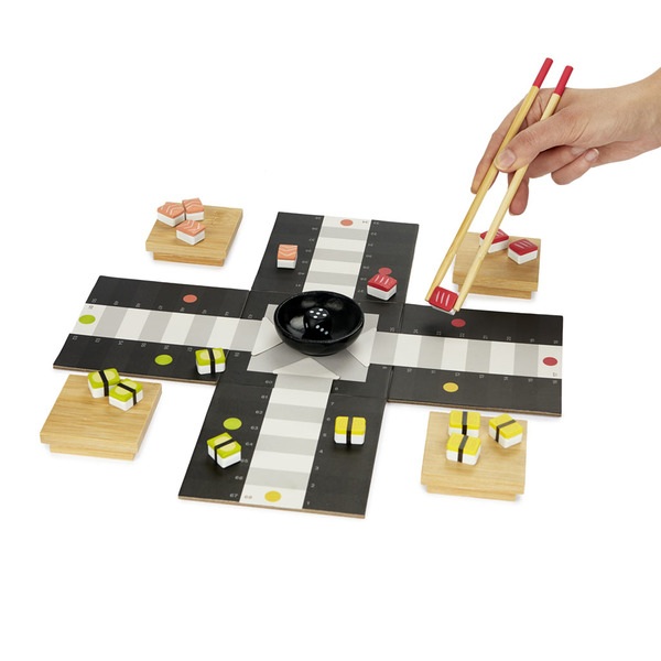 alvi Juego de mesa parchís Ludoshi Clásico juego de Ludo con diseño original inspirado en sushi Made